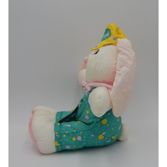 Hallmark Crayola Plush Easter Bunny Rabbit Parachute Toy Stuffed Animal 1993 - Picture 3 of 11